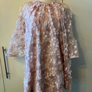 Handmade mini light pink sequins dress